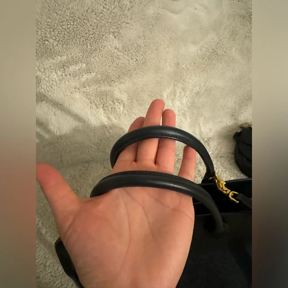 Prada Paradigme Tote Saffiano with City Calf Medium in Black with Gold Hardware - Picture 6 of 15